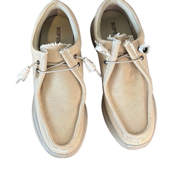 Roper Chillin’ Mens Tan Canvas Slip on Loafer Comfort Shoes 14 - Picture 12 of 16